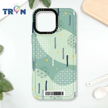 TRON iPhone 16 Pro Max 日系和風圓點落雨系列 防摔太空載具殼 透白 軟硬 手機殼