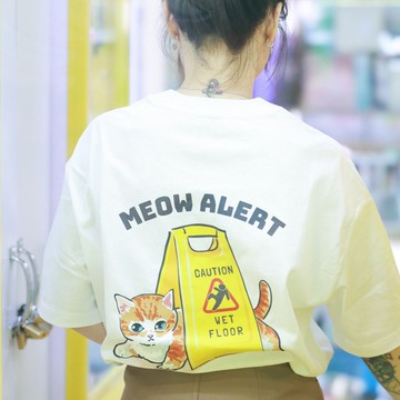【CREEPS】Meow Alert 寬鬆重磅印花T恤