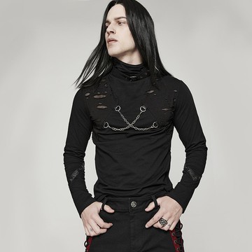 龐克通靈者金屬鍊條棉質上衣