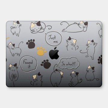 PIXOSTYLE 滿版貓咪 對話誆 MacBook Air / Pro 防刮保護殼 PU025