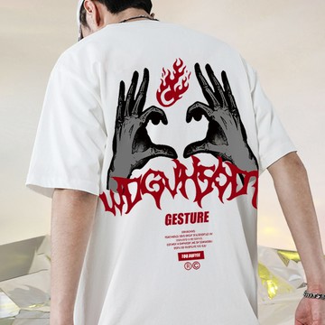 M-8XL 潮牌印花短T 日系 寬鬆 ins 大學T 情侶 大尺碼 印花t 五分袖 短袖男 男t 男生T恤（D2166）