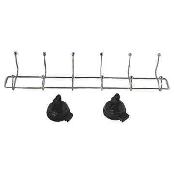 LASSLEY 蕾絲妮 MAGIC彩色強力吸盤多功能雙掛架 ABS樹脂/PA橡膠 46X11X8cm  黑色  1個