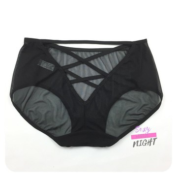 交叉鏤空網紗內褲《C1066》