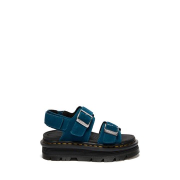 Dr. Martens 馬汀 Zebzag 綁帶絨面革藍色女款涼鞋