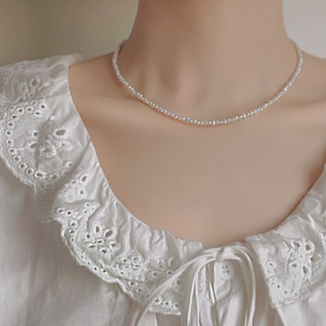 天然巴洛克珍珠項鏈小粒不規則淡水鎖骨珠鏈美國14K包金項鏈少女