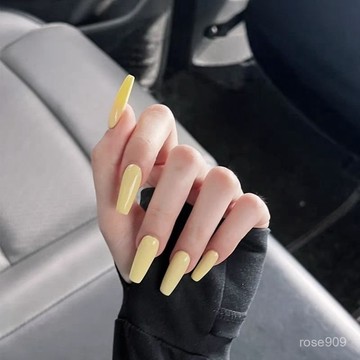 💅限時下殺穿戴甲💅【楊枝甘露】純色穿戴甲 奶黃色穿戴甲 爆款穿戴甲 顯白美甲 短退園 中橢圓 中梯 短方圓穿戴甲