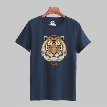 2022夏季虎頭歐美潮牌民族風字母老虎頭印花短袖T恤男女情侶款潮