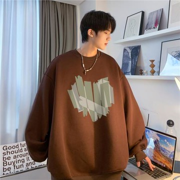 美式復古衛衣男春秋新款寬松套頭上衣青少年男裝oversize休閑外套