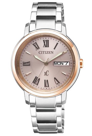 CITIZEN星辰錶 EW2424-50Y xC 亞州限定魅力光動能羅馬女錶/銀+玫瑰金面 33mm｜樂天全館特惠中★指定刷卡回饋10%