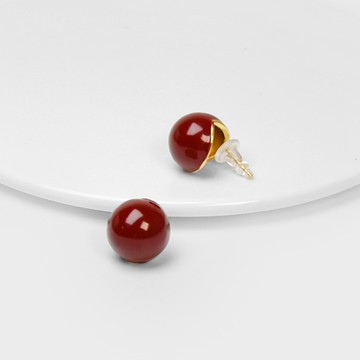 SO NICE 新年開運紅立體圓球耳環