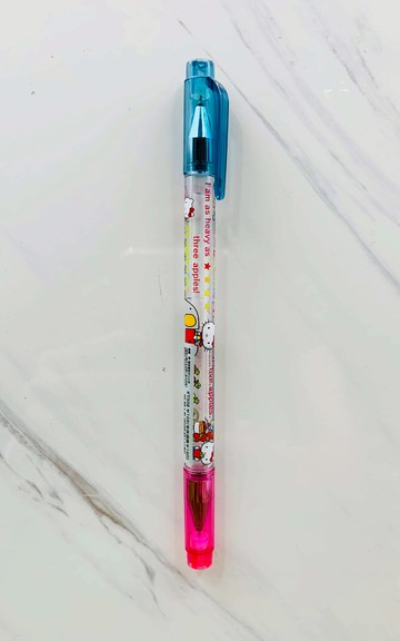 【震撼精品百貨】Hello Kitty 凱蒂貓~日本SANRIO三麗鷗 KITTY雙色水性筆-粉淺藍色*92275