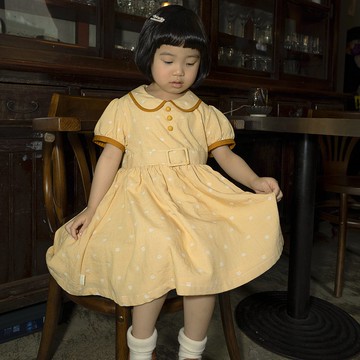 【兒童】公主娃娃圓點小洋裝 - 拾穗奶油