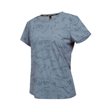FIRESTAR 女短袖冰感印花T恤-慢跑 路跑 涼感 冰感 DL567-13 墨藍銀