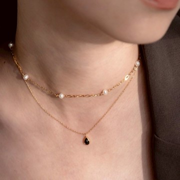 【MIESTILO】優雅｜葉型珍珠項鍊 設計師款