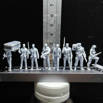 【台灣出貨】✨免運 微縮模型 微縮兵人 1/64微縮小人 終結者T800 施瓦辛格 小比例人偶高精度3D白模