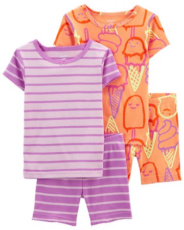 Toddler 4-Piece Ice Cream 100% Snug Fit Cotton PJs
