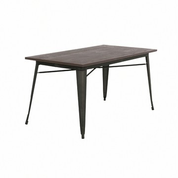 E-home Jed傑德金屬木面工業風桌-140x80cm-四色可選