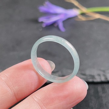 【求‧緣】冰藍水翡翠戒圈 | 國際16.5圍 | 天然翡翠A貨 | 送禮
