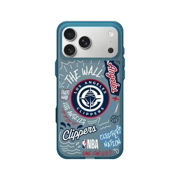 iPhone 17 Pro Max Clear (相機按鈕) 夜幕藍 - NBA - 塗鴉系列-洛杉磯快艇 Los Angeles Clippers - Graffiti