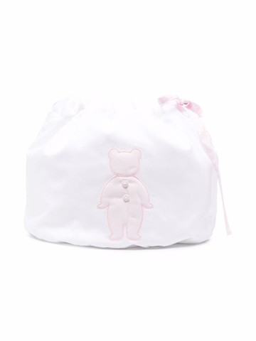 Little Bear - embroidered drawstring bag - kids - Cotton - One Size - White