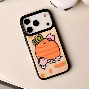 ✨新品熱銷✨快樂果蔬適用蘋果17Promax手機殼iPhone16/14pro黑框15Plus大孔13