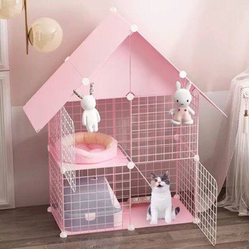 貓咪用品大全貓籠子帶廁所一體兩層貓窩雙層別墅大空間貓咪爬架三