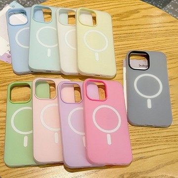 糖果色二合一磁吸適用蘋果16手機殼iPhone15保護套潮流ins風純色