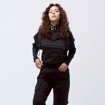 REBOOT-甦活logo口袋連帽背心-烏黑