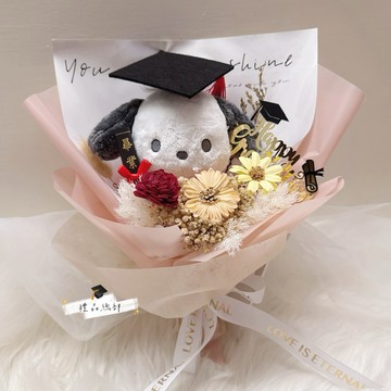 帕恰狗娃娃花束 正版 花束禮品袋 三麗歐 SANRIO 帕恰狗玩偶 日本帕恰狗 帕洽狗 情人節禮物 生日禮物 畢業禮物