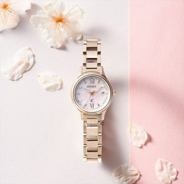 CITIZEN 星辰 xC 30週年 櫻花限量版 電波 時尚腕錶 女錶 手錶-ES9498-77N