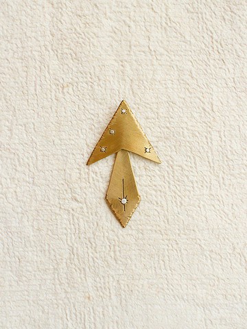 SILENT ARROW earring 守護星  黃銅  單隻耳環