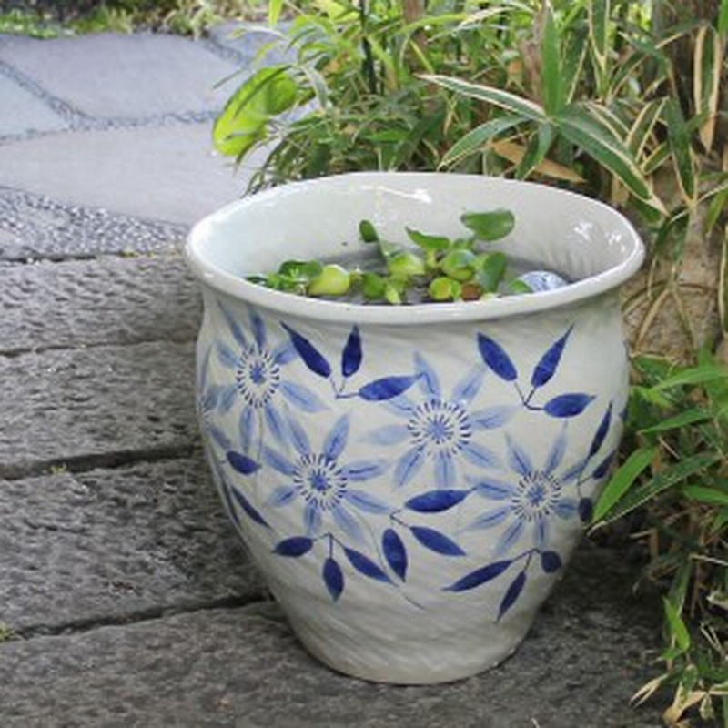 陶器 12号テッセン絵手ひねり水鉢 メダカ鉢 金魚鉢にも最適 睡蓮鉢 スイレン鉢 ハス鉢 信楽焼 おしゃれ 和風 手作り 通販 Lineポイント最大1 0 Get Lineショッピング