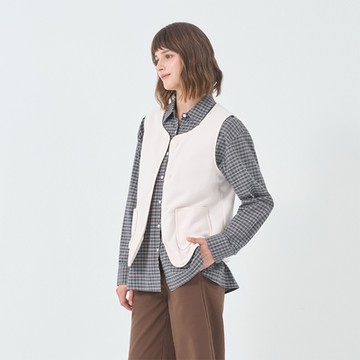 GIORDANO 女裝羊羔毛背心 - 02 奶白