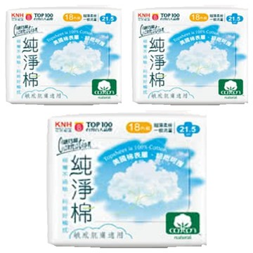 康乃馨 純淨棉 一般流量  21.5cm  18片  3包