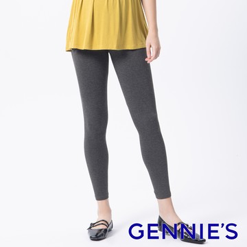 Gennies奇妮 簡約休閒素面一體成型長褲(深麻灰T4H37)