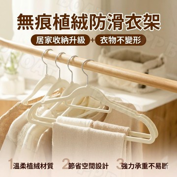 🔥加價購 滿額再折扣🔥衣架 收納 掛衣架 植絨衣架白色 衣架子 質感衣架 防滑衣架