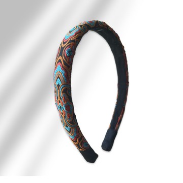 100%手作髮箍-刺繡織帶-細版-西藏風格