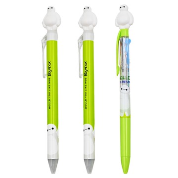 hM PLUS Disney迪士尼 大英雄聯盟 Baymax 造型原子筆套組 3入  杯麵款 白色 + 綠色  1組  0.5mm  3支