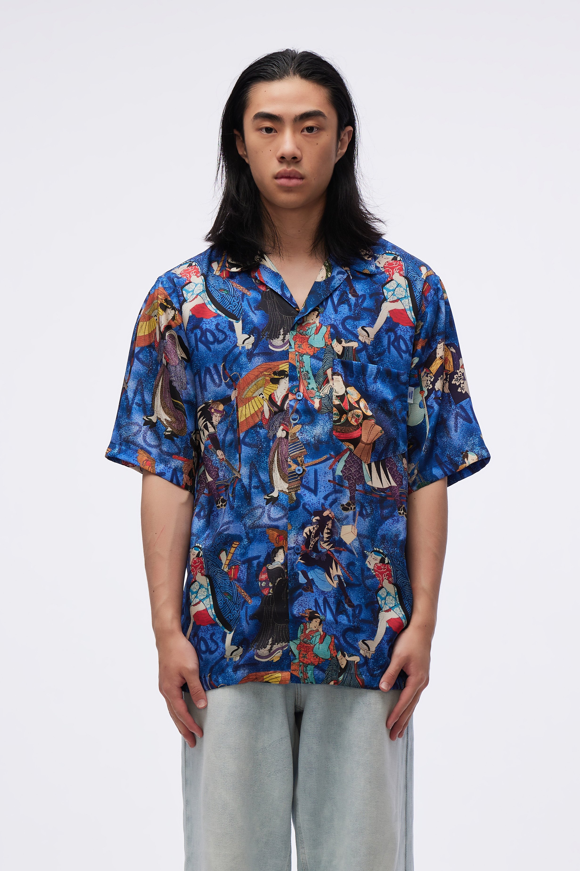 Hawaiian Shirt Blue/red M