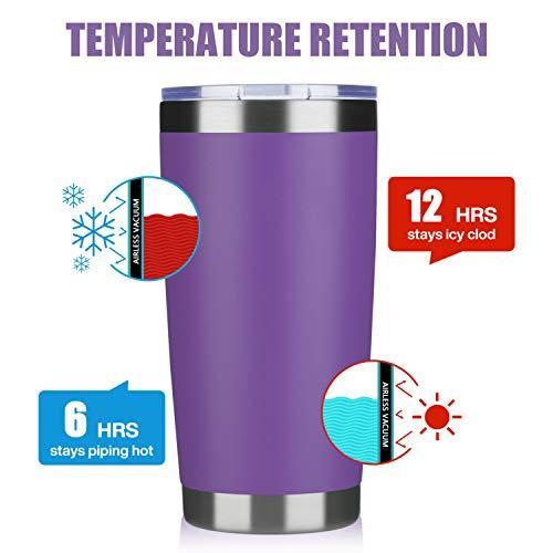 MEWAY 20oz Tumbler Pack Double Wall Vacuum Insulated Travel Mug Bulk, Sta