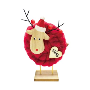 摩達客耶誕-超萌紅色羊咩咩羊毛氈公仔聖誕擺飾