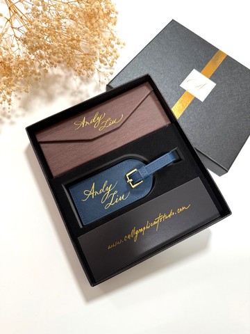 【客制】行李牌 + 眼鏡盒 組合 包裝 送禮 客製化 畢業 升遷 禮物