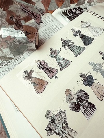 女孩 PET膠帶#36  / 6公分 帶離型紙+白墨