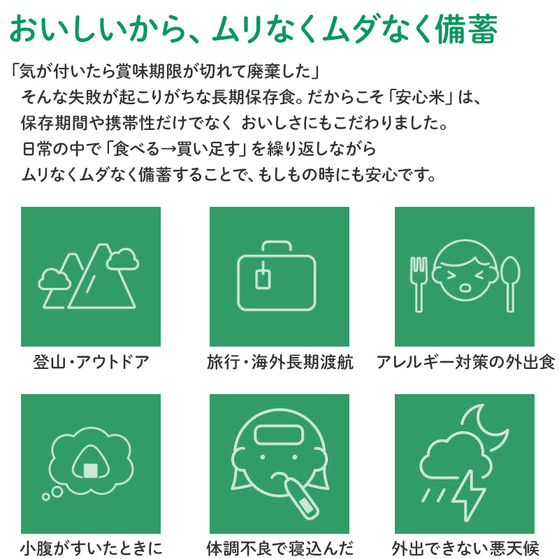 防災食 非常食 アルファ米 1個 安心米 山菜おこわ 中身だけ 保存食 備蓄用 防災 スプーン付き