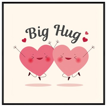 菠蘿選畫所 Big Hug APLS6646B 掛畫 60 x 60cm 溫馨居家裝飾  黑色