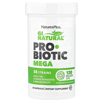NaturesPlus, GI Natural® 超級益生菌，1200 億 CFU，30 粒膠囊