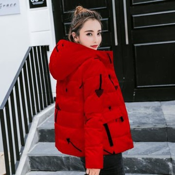 紅色羽絨服女短款冬季小個子官方新款本命年流行女款今年女士外套