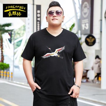 2024新款加肥加大碼短袖t恤肥佬寬松半袖體恤中國風男士夏裝上衣