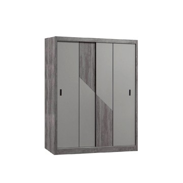 ASSARI-尊品5X7尺推門衣櫃(寬151x深60x高202cm)灰橡