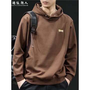 (免運)紋理重磅美拉德潮牌連帽衛衣男士春秋款長袖衣服秋季2025新款外套